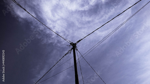 power line against gray sky