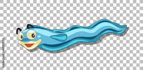 Cute eel carton character isolated on transparent background