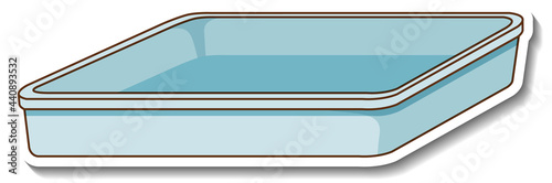 A sticker template with blank tray isolated