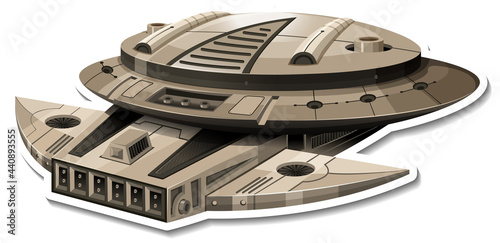 A sticker template with UFO or fighter aircraft isolated