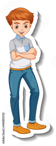 A sticker template with a man in standing pose