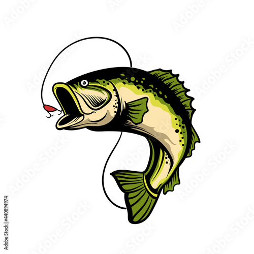 fishing logo design illustration