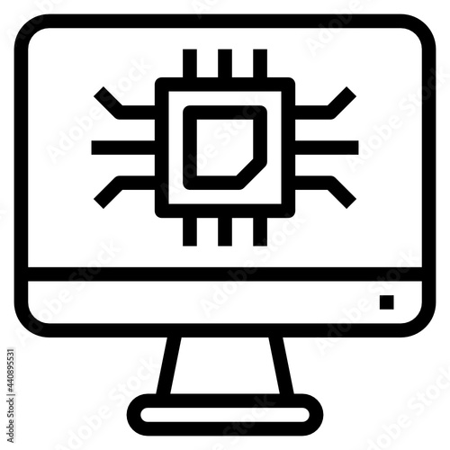 Cpu outline icon