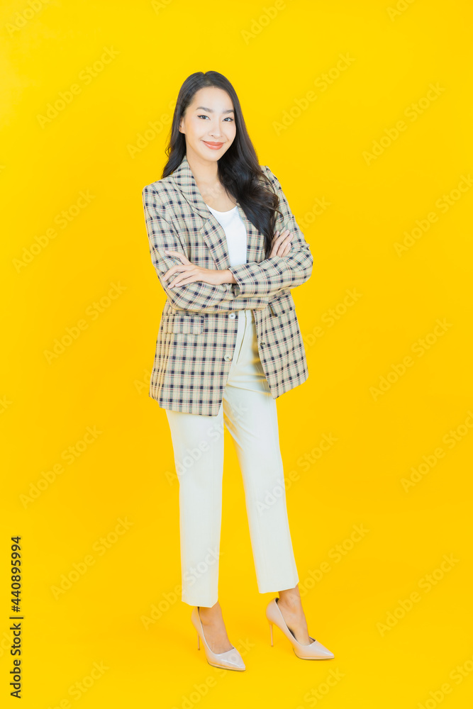 Portrait beautiful young asian woman smile with action Portrait beautiful young asian woman smile with action