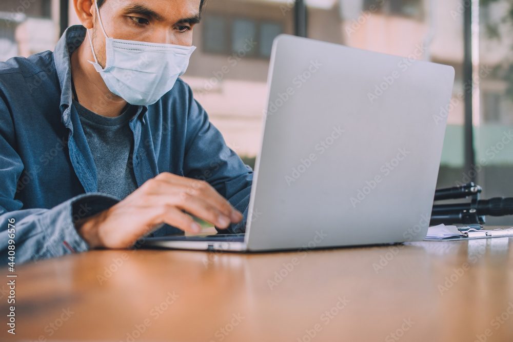 Man are freelance working on laptop computer by internet online , Businessman using computer Man are freelance working on laptop computer by internet online , Businessman using computer