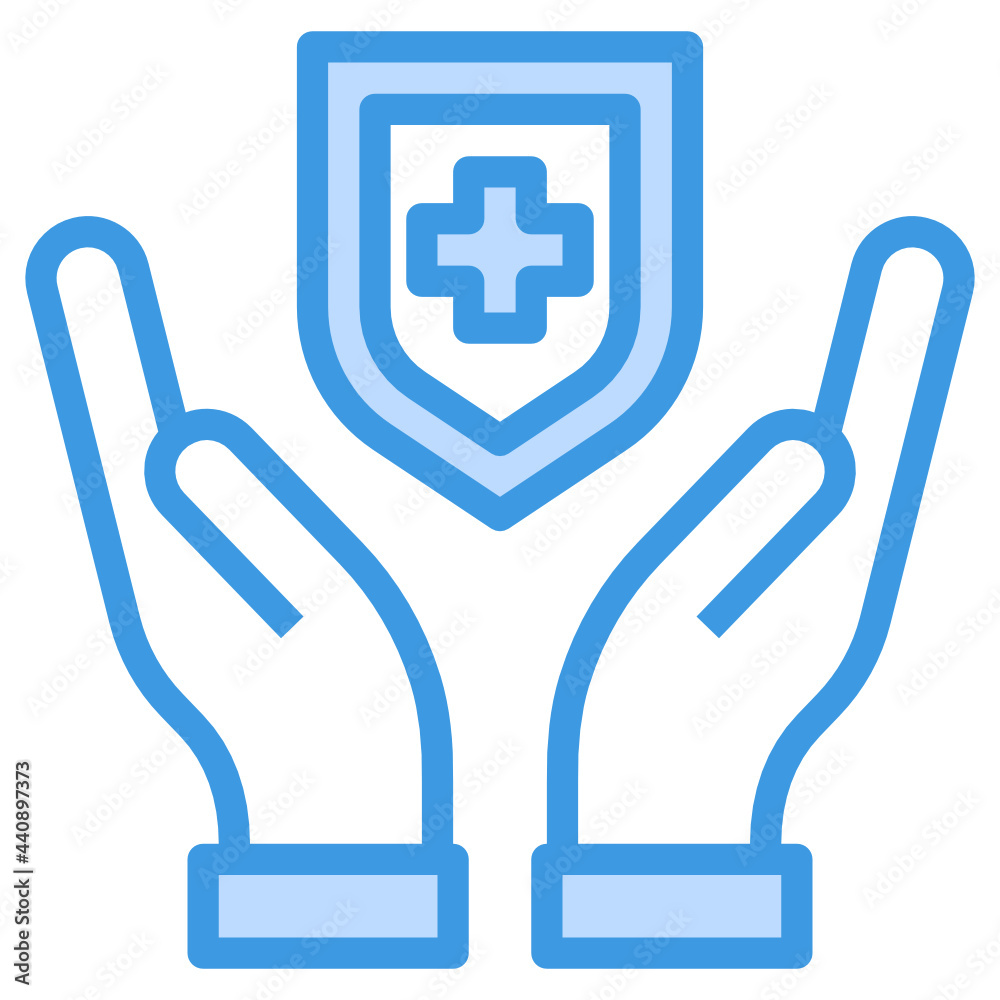 Insurance blue outline icon