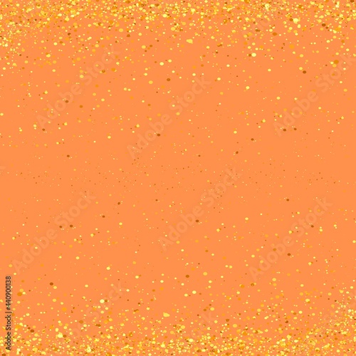 Bright orange colors and small yellow glitter background