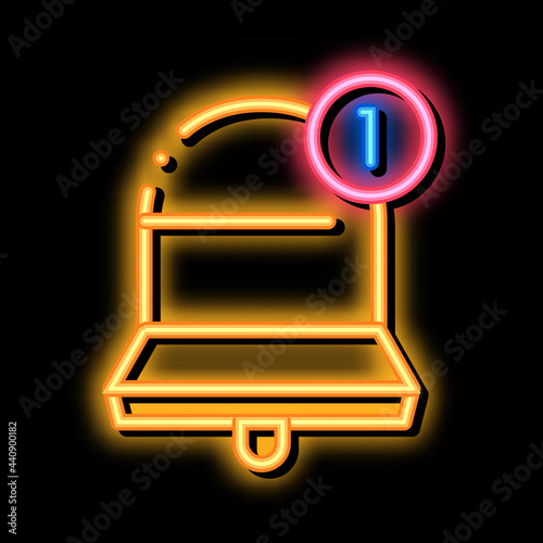 one new notice neon light sign vector. Glowing bright icon one new notice sign. transparent symbol illustration