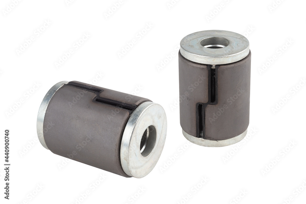 Spring bushes rubber white background autopart car suspension Spring bushes rubber white background autopart car suspension