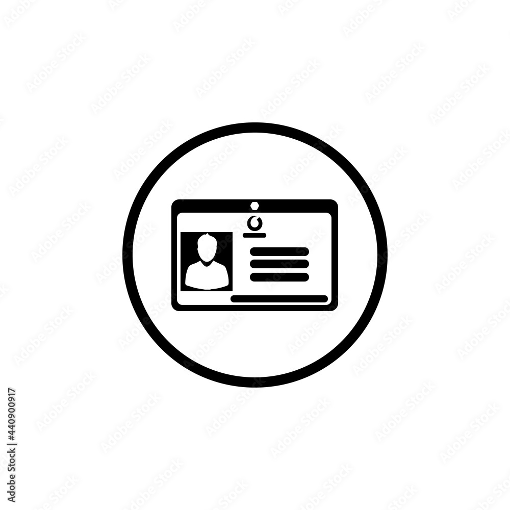 Creative ID card icon in circle Creative ID card icon in circle