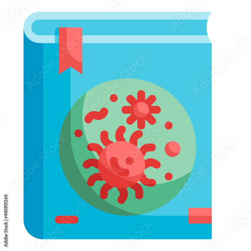 microbiology book flat icon