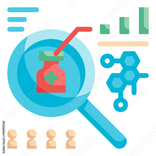 medical research flat icon