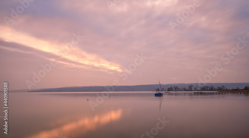 sunrise at lake Ammersee in bavaria