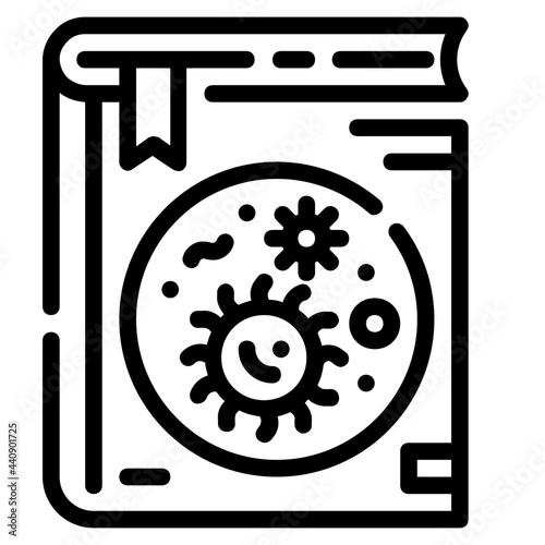 microbiology book line icon