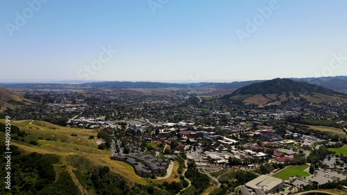 City Buildings And California Polytechnic State University (Cal Poly) At San Luis Obispo In California, USA. - aerial photo