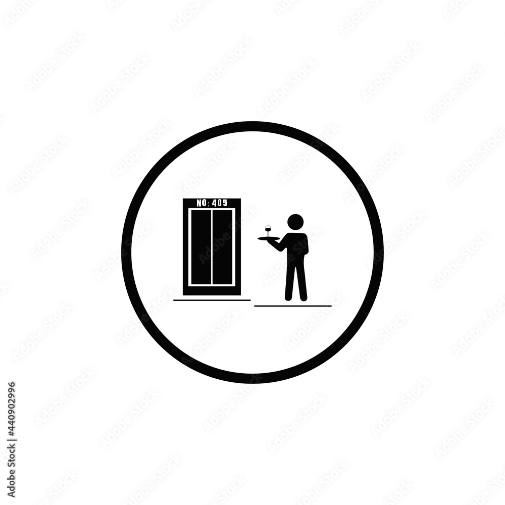 hotel and restaurant services icon in circle hotel and restaurant services icon in circle