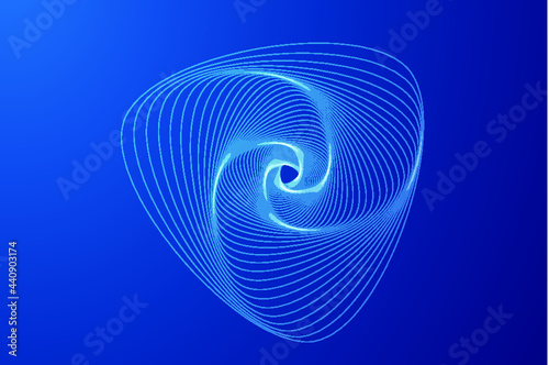 Rounded triangle line vortex abstract vector graphics