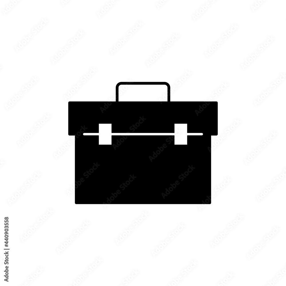 repair toolbox icon in solid black flat shape glyph icon, isolated on white background repair toolbox icon in solid black flat shape glyph icon, isolated on white background