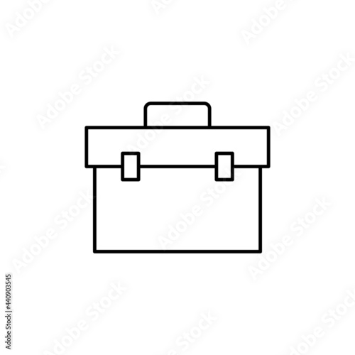 repair toolbox icon in flat black line style, isolated on white background