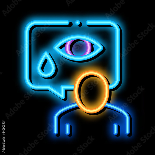 human tears neon light sign vector. Glowing bright icon human tears sign. transparent symbol illustration