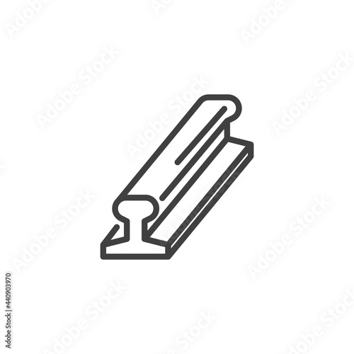 Rolled metal rails line icon
