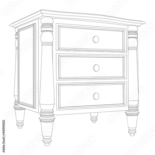 Chest of drawer	Black and white

