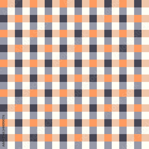 Japanese Orange Plaid Checkered Vector Seamless Pattern