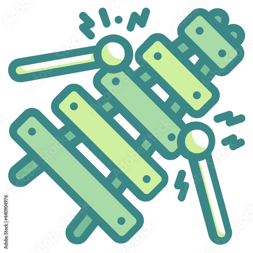 xylophone blue line icon
