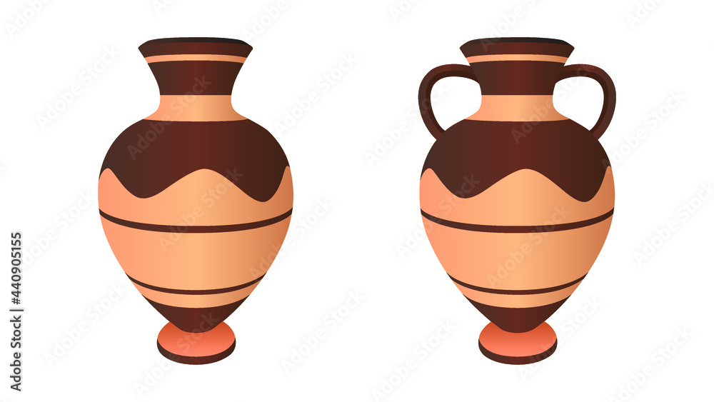 Clay pot vector illustration isolated on white background