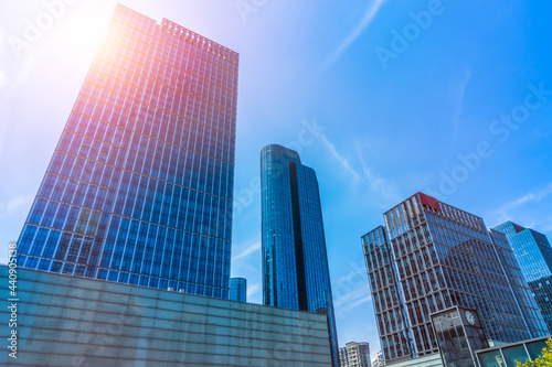 Modern office building on a clear sky background