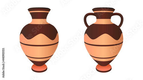 Clay pot vector illustration isolated on white background