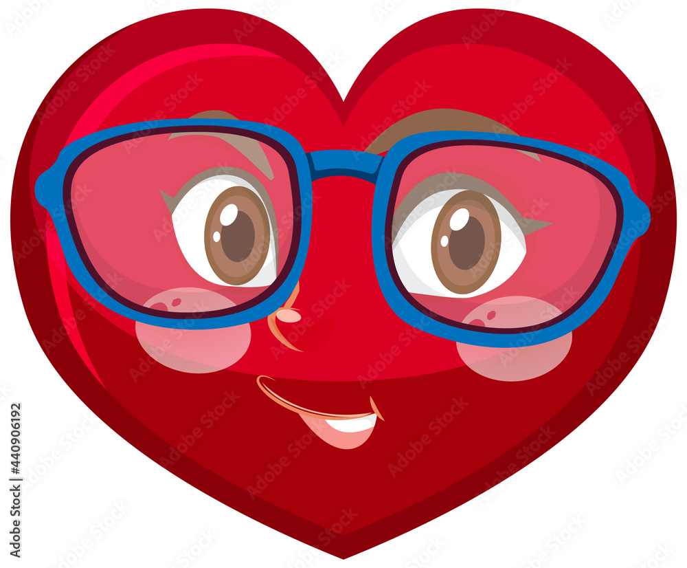 Heart cartoon character with facial expression Heart cartoon character with facial expression