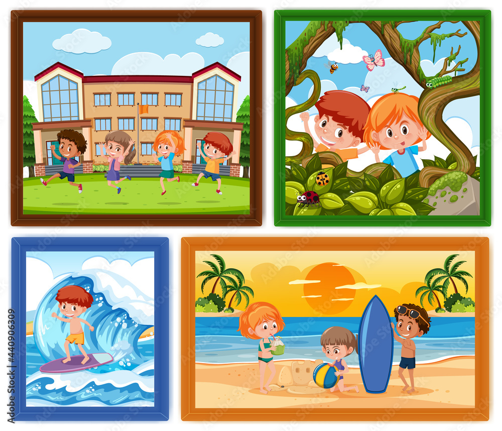 Obraz premium Set of different kids photo frames