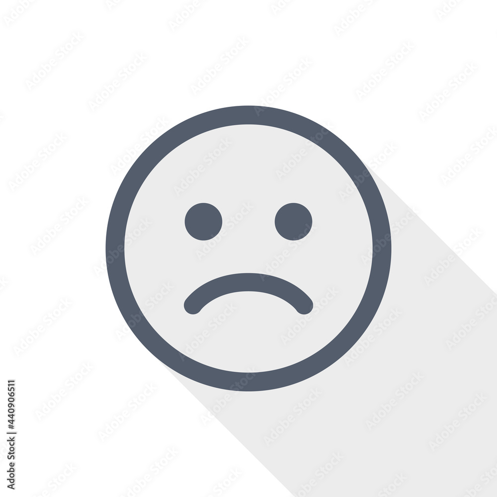 Emoticon, sad, angry concept, sadness,  flat design vector illustration