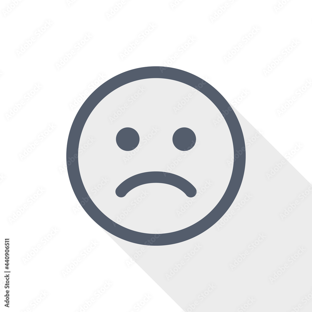 Emoticon, sad, angry concept, sadness, flat design vector illustration Emoticon, sad, angry concept, sadness, flat design vector illustration