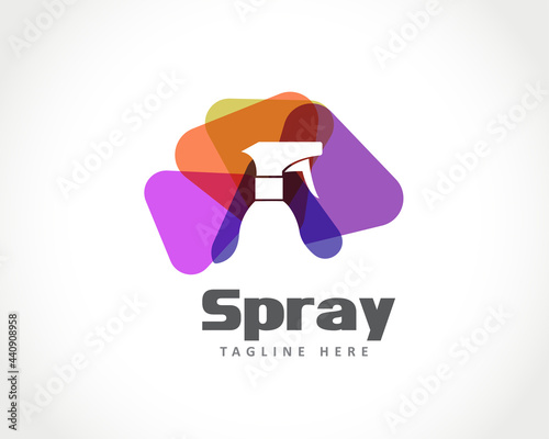bottle spray cleaning logo symbol design illustration