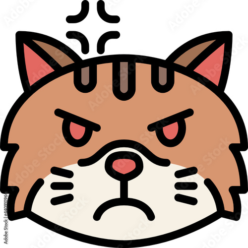 angry color outline icon