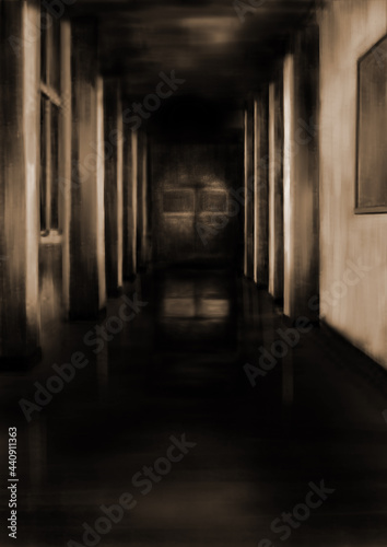 暗い廊下セピア © nijin