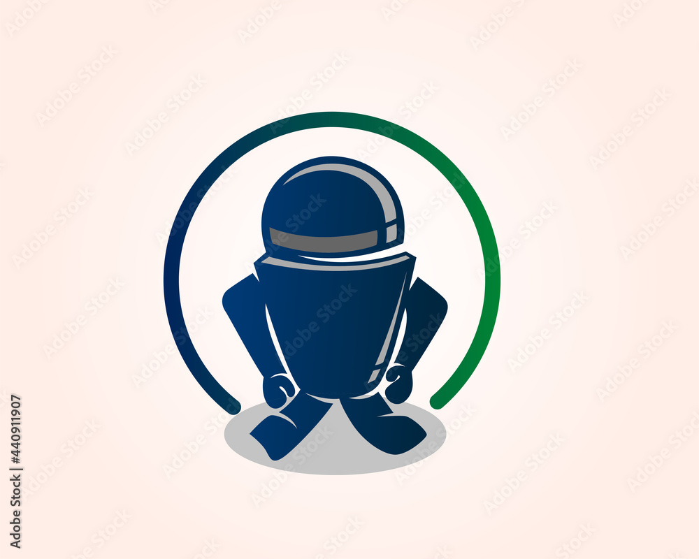 simple modern robot assistant logo design template illustration simple modern robot assistant logo design template illustration