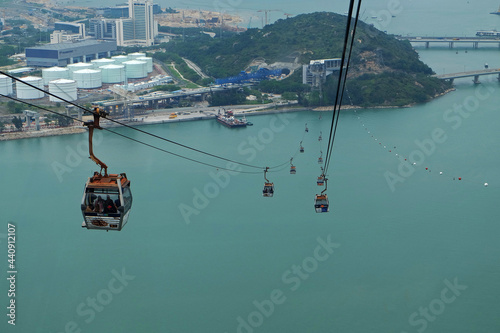 Cable car of Animal amusement theme park located in Wong Chuk Hang and Nam Long Shan in Ocean park, Southern District of Hong Kong