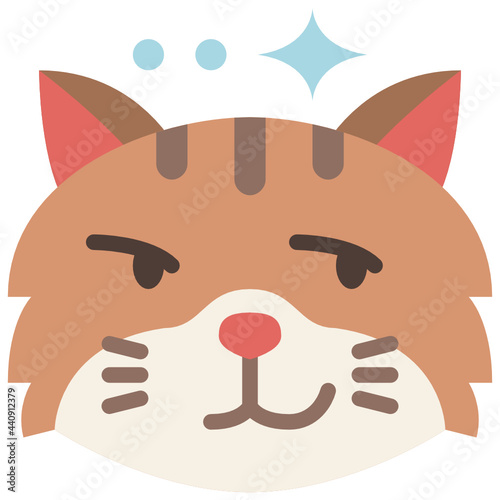 smirking flat icon