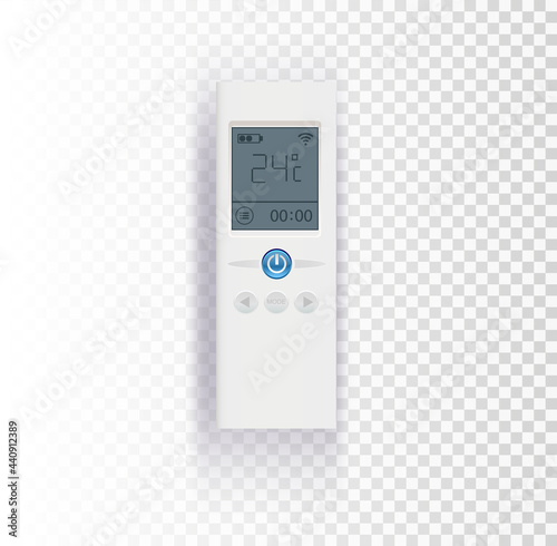 Air conditioner control panel on transparent background vector illustration.