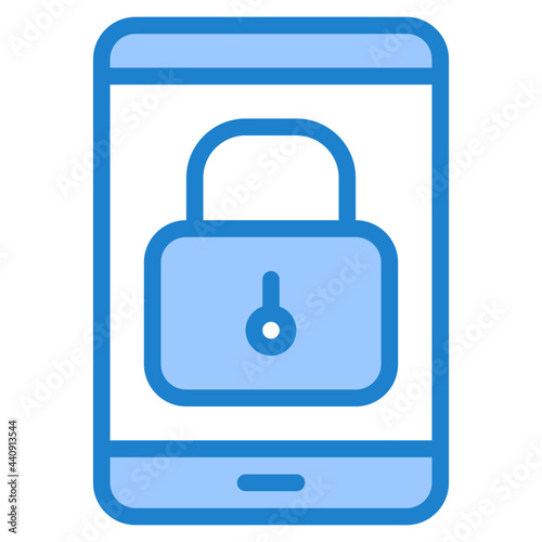 Mobile lock blue style icon