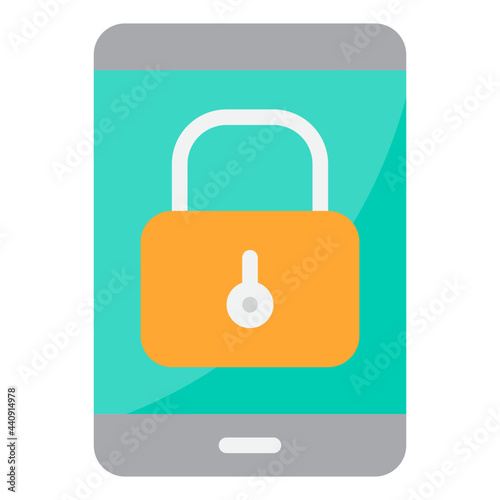 Mobile lock flat style icon