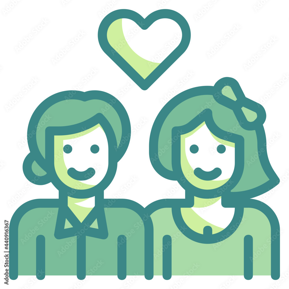 friend blue line icon