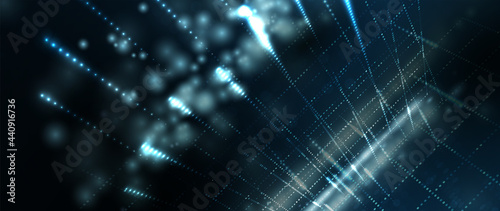 Quantum processing. Deep learning artificial intelligence. Future new technology  for business or science presentation