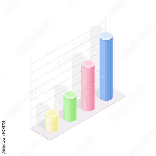 Profit Chart or Graph as Financial Accounting and Summary Isometric Vector Composition