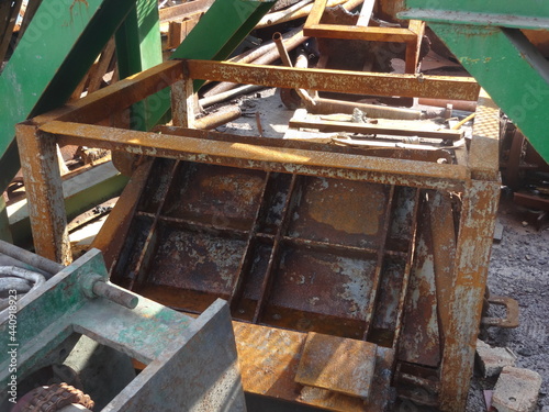 Old metal box in the scrap yard