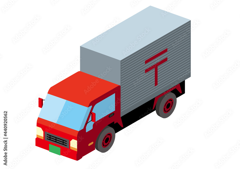 働く車 郵便局郵便集配車 アイソメトリックスの自動車の立体イラスト3d Stock Vector Adobe Stock