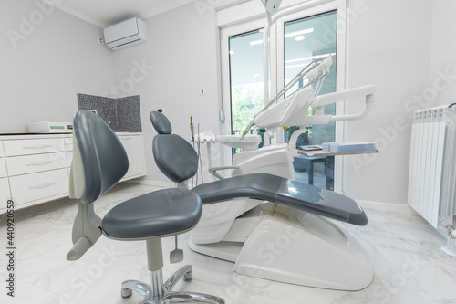 Interior of an empty modern dental clinic